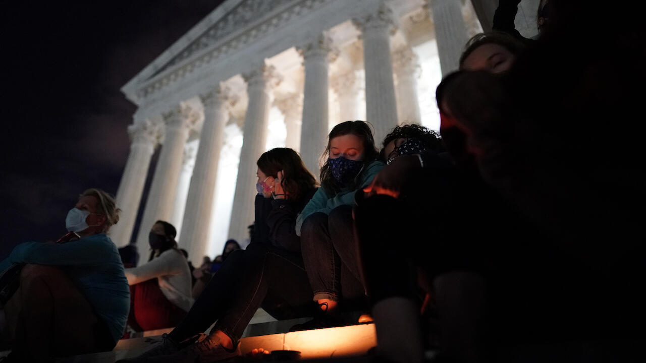 Hundreds gather outside US Supreme Court to mourn ‘RBG’